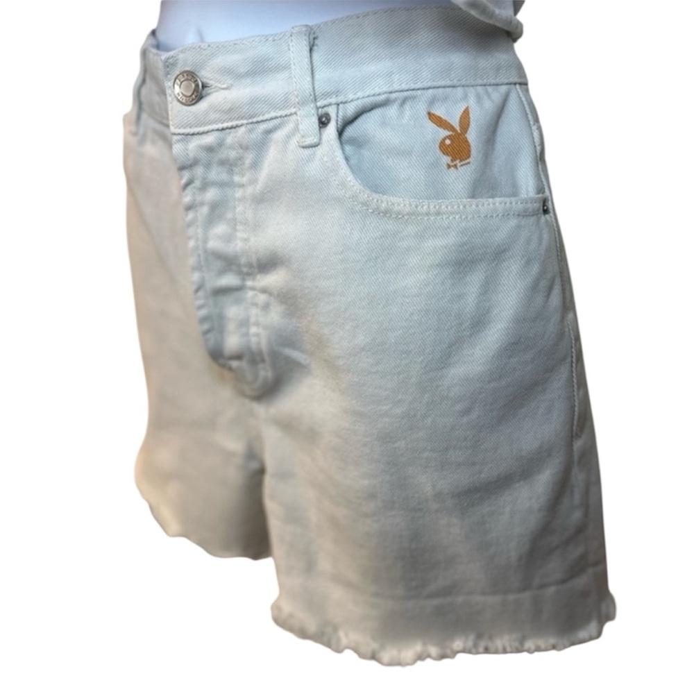 Playboy Jean Shorts by Pacsun High Waist Distressed Raw‎ Hem Denim Shorts 27
